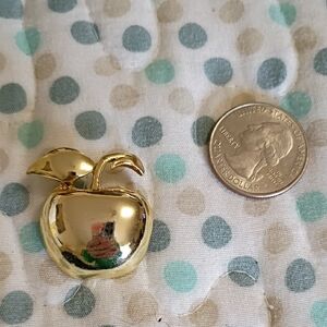 Gold Apple Brooch